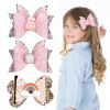 Easter Bunny Hair Bow Clips Easter Rabbit Hair Clips Glitter Leather Bow Hair