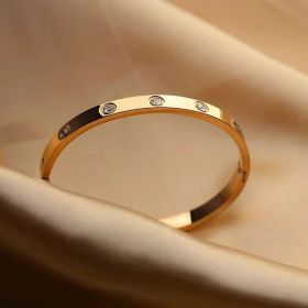 Gold Bracelets For Women 14K Gold Plated Friendship Love Bangle Bracelets Cubic Zirconia Stainless Steel Bracelet Jewelry Christmas Valentines Graduat