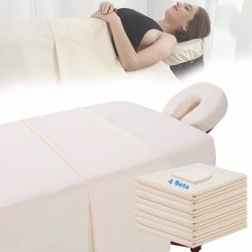 3 Piece Massage Table Sheets Set 4 Sets Microfiber Massage Bed Cover Soft Waterproof and Oil Proof Reusable for SPA Beauty Tattoos Includes Table Cove