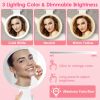 20X/1X Double-Sided Magnifying Makeup Mirror With Light Rechargeable Travel Makeup Mirror With 3 Colors Dimmable Brightness Adjustable Stand Vanity Ta
