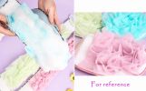 Exfoliating Loofah Kit Double Side Back Scrubber and Shower Gloves; Blue