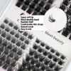 Changeable Queen Self-Adhesive Eyelash Kit - 280 Pieces Mixed Length Individual Cluster Lashes with Glue, Remover, Brush & Tweezer