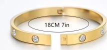 Gold Bracelets For Women 14K Gold Plated Friendship Love Bangle Bracelets Cubic Zirconia Stainless Steel Bracelet Jewelry Christmas Valentines Graduat