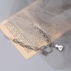 European And American Style Personality Retro Asymmetric Love Bracelet Female Ring Buckle Lettering Square Card Simple Fashion Thai Silver Hand Jewelr