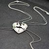 4pcs/set BFF Friend Necklace Heart Shape Puzzle Hand Stamped Friendship