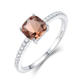 Rings for Women Girls Solid 925 Sterling Silver Wedding Engagement Topaz Emerald Sapphire Ring (Ring Size: 7, Gem Color: Created sapphire)
