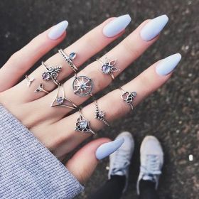 Hollow Love Wave Diamond Combination Ring (Style: RIZ063)