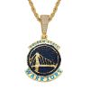 Golden State Warriors Pendant Necklace Copper Inlaid Zircon Personality Fan Memorial Men's Necklace