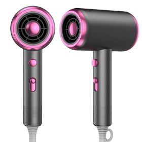 Professional Hair Dryer 1800W Powerful Ionic Hairdryer With Diffuser Blow Dryer With 2 Speeds; 3 Heating And Cool Button For Women Man Home Travel Sal (Color: BLACK)