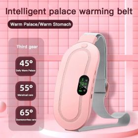 Rechargeable Warm Belt Electric Heating Uterus Menstrual Stomachache Waist Massager Heated Massage Warming Belt For Girls During Menstrual Period Aunt (Color: PINK)