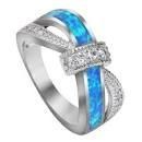 You Cross My Mind Ring Diamond Crystals In 3 Lovely Colors (Ring Style: Blue Opal, Ring Size: 8)