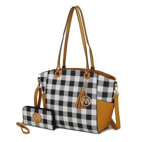 MKF Collection Karlie Tote Handbag with Wallet by Mia K (Material: Vegan Leather, Color: Mustard)