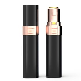 Flawless Facial Hair Remover Painless Facial Hair Epilator USB Rechargeable Women's Face Shaver with LED Light for Lip Chin Arms (Color: BLACK)