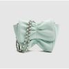2022 Fashion Designer Women Shoulder Bags Cute Lovely Crossbody Bags Metal Chain Ladies Handbags Bow Pleated Females New Summer