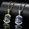 Golden State Warriors Pendant Necklace Copper Inlaid Zircon Personality Fan Memorial Men's Necklace