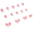 Pink Blush Finished Nail Wearing French Blue Edge Wearable Nails